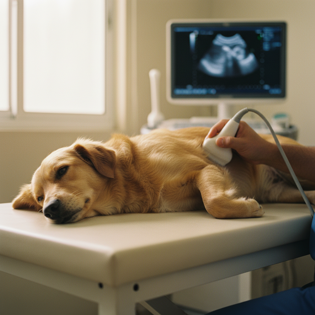 Ultrasonido a un perro tranquilo